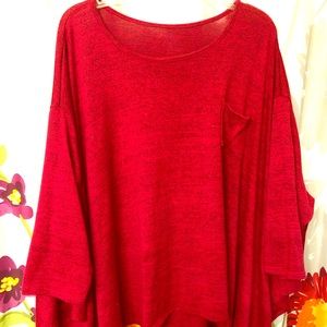 Red Poncho Sweater
